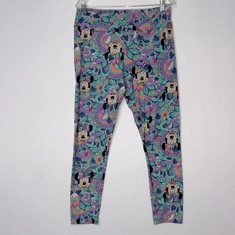 LulaRoe Minnie Mouse leggings‎ stretchy Minnie pants size XL? 16” across